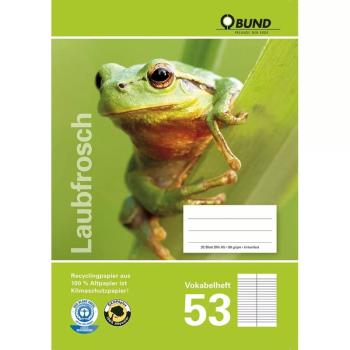 BUND Recycling Schulheft A4 32 Blatt Lineatur 53 Vokabelheft